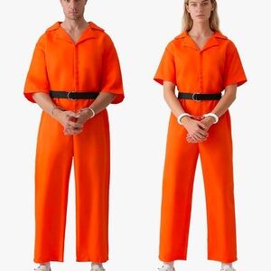 ⛓️‍💥⛓️‍💥Orange Jumpsuit Prisoners Costume⛓️‍💥⛓️‍💥